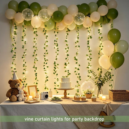 Vine Curtain Lights, 200 LED Vines with Fairy Lights for Bedroom