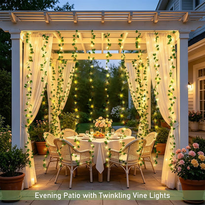 Vine Curtain Lights, 200 LED Vines with Fairy Lights for Bedroom