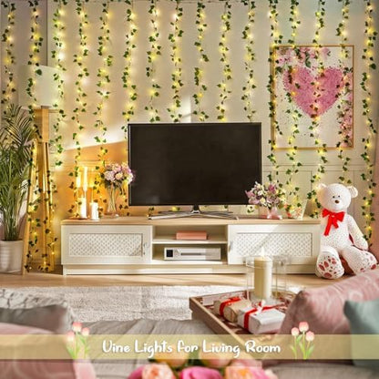 Vine Curtain Lights, 200 LED Vines with Fairy Lights for Bedroom