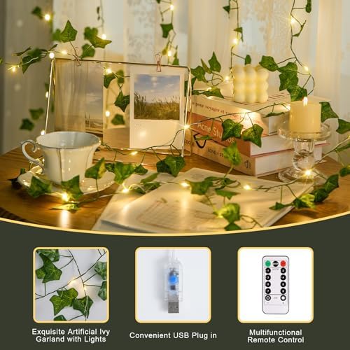 Vine Curtain Lights, 200 LED Vines with Fairy Lights for Bedroom