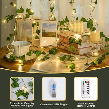 Vine Curtain Lights, 200 LED Vines with Fairy Lights for Bedroom