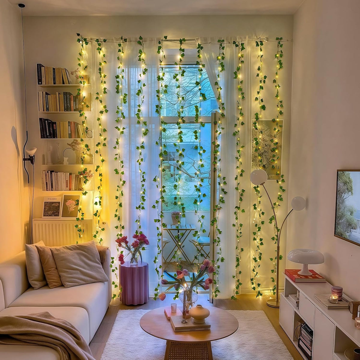 Vine Curtain Lights, 200 LED Vines with Fairy Lights for Bedroom