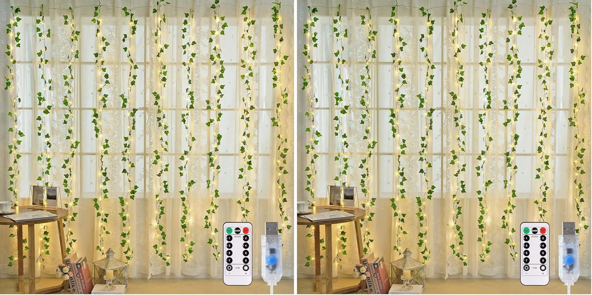 Vine Curtain Lights, 200 LED Vines with Fairy Lights for Bedroom