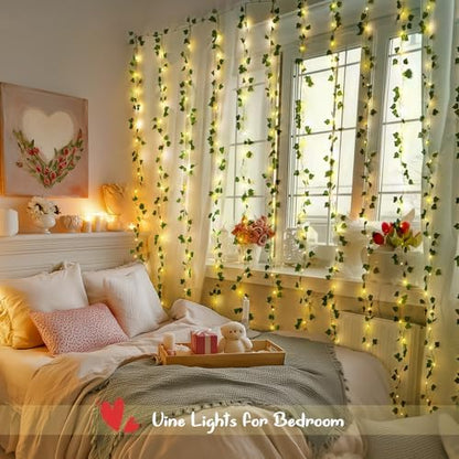 Vine Curtain Lights, 200 LED Vines with Fairy Lights for Bedroom