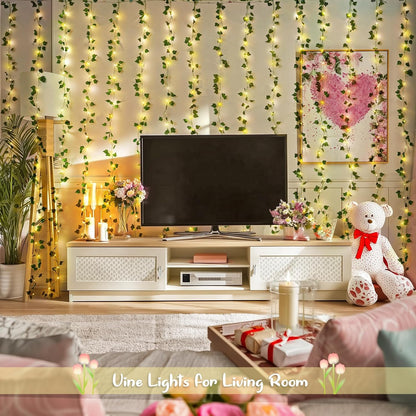 Vine Curtain Lights, 200 LED Vines with Fairy Lights for Bedroom