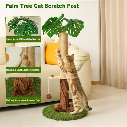 Cat Scratching Post, Cat Scratcher Kitten Scratch Post，Sisal Rope for Indoor Cats, Claw Scratcher for Indoor Cats and Kittens (Catnip Ball)
