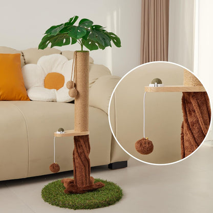 Cat Scratching Post, Cat Scratcher Kitten Scratch Post，Sisal Rope for Indoor Cats, Claw Scratcher for Indoor Cats and Kittens (Catnip Ball)