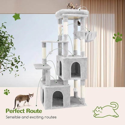 Heavy Duty Cactus Cat Trees for Big Cats Maine Coon, F61, Green