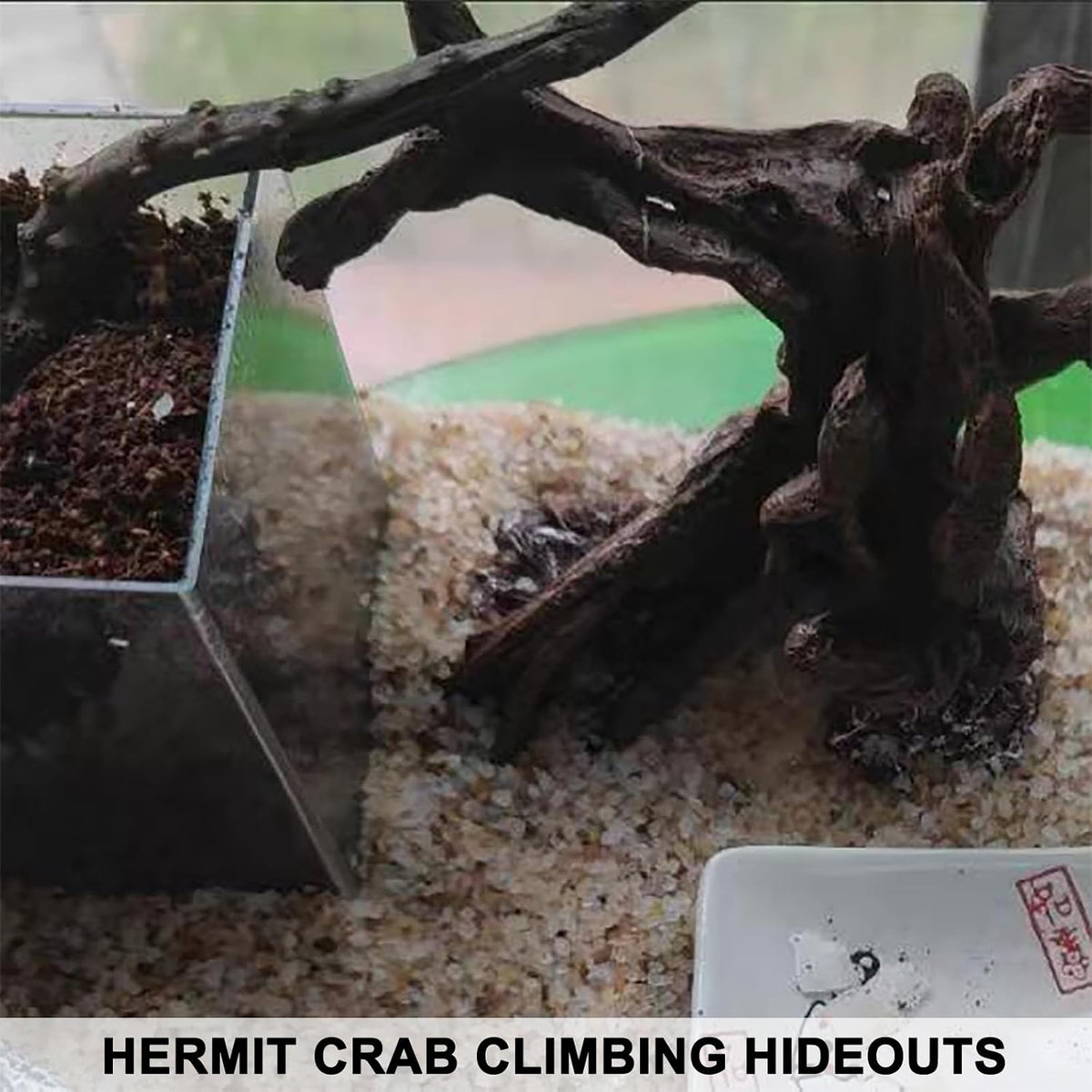 Hermit Crab Climbing Toys Aquarium Decorations Artificial Tree Trunk Ornaments Betta Fish Hideout Caves Reptile Habitat Decor Accessories for Leopards Geckos Lizards