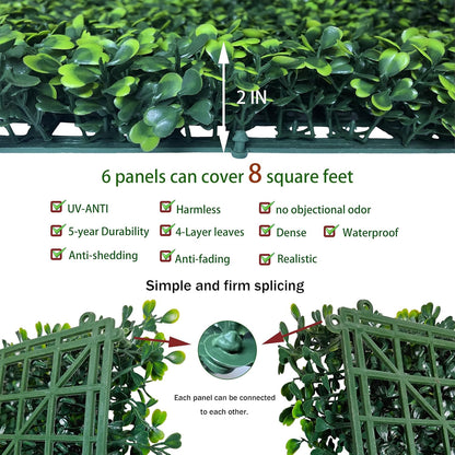 ODTORY Artificial Ivy Privacy Fence Wall Screen: 6FT X 12FT (72 sqft) | UV-Anti Faux Boxwood Roll Panels, Greenery Backdrop, Ivy Vine 4-Layer Leaves Hedges Covering, Indoor Outdoor Green Decor
