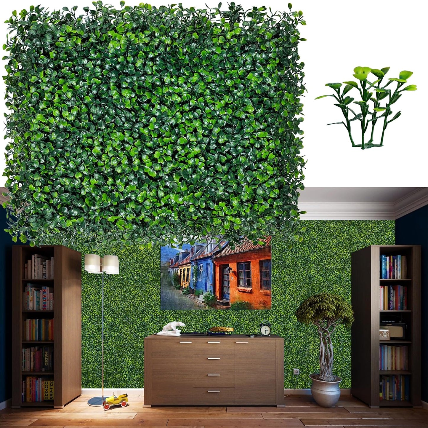 ODTORY Artificial Ivy Privacy Fence Wall Screen: 6FT X 12FT (72 sqft) | UV-Anti Faux Boxwood Roll Panels, Greenery Backdrop, Ivy Vine 4-Layer Leaves Hedges Covering, Indoor Outdoor Green Decor