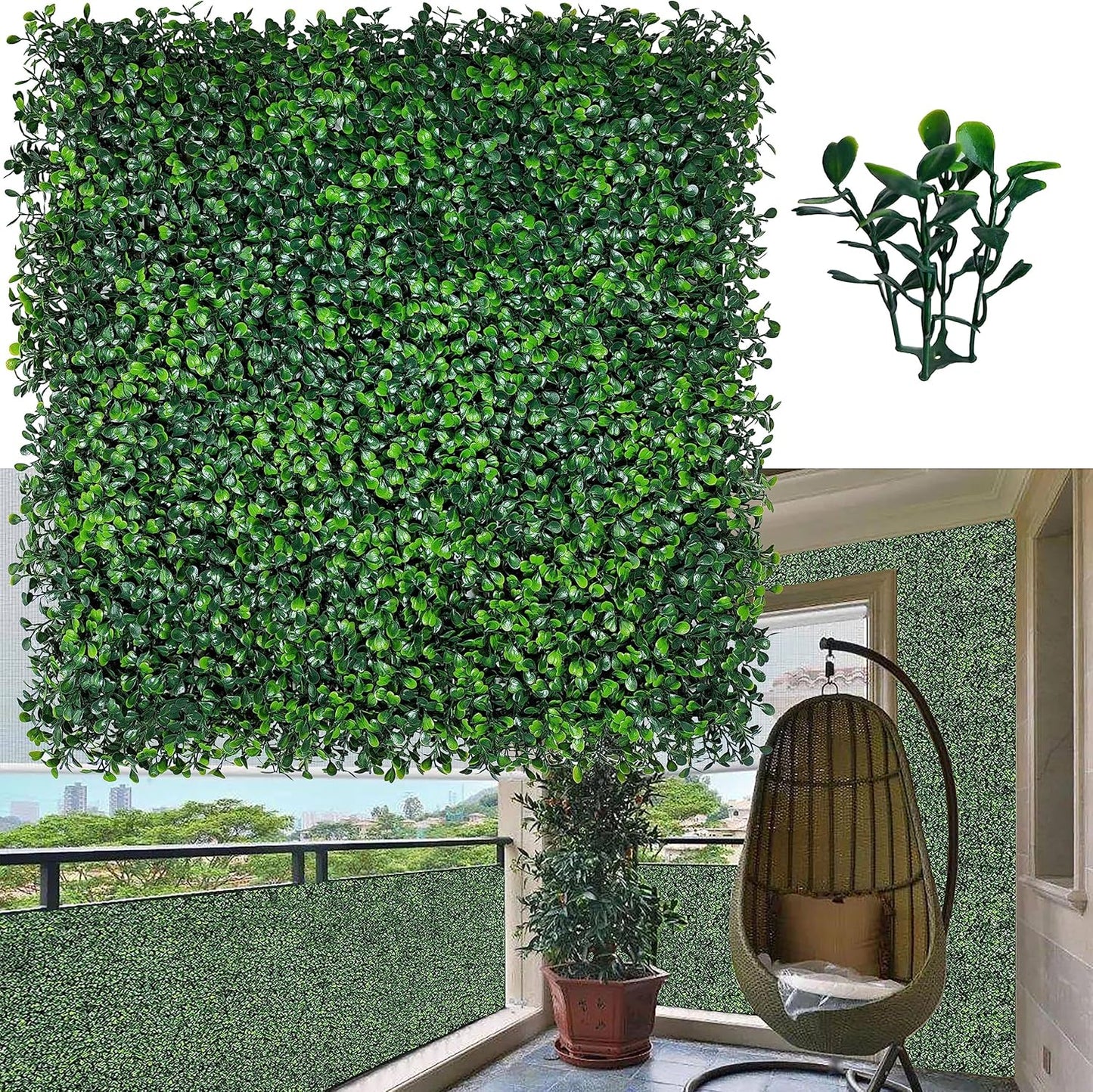 ODTORY Artificial Ivy Privacy Fence Wall Screen: 6FT X 12FT (72 sqft) | UV-Anti Faux Boxwood Roll Panels, Greenery Backdrop, Ivy Vine 4-Layer Leaves Hedges Covering, Indoor Outdoor Green Decor