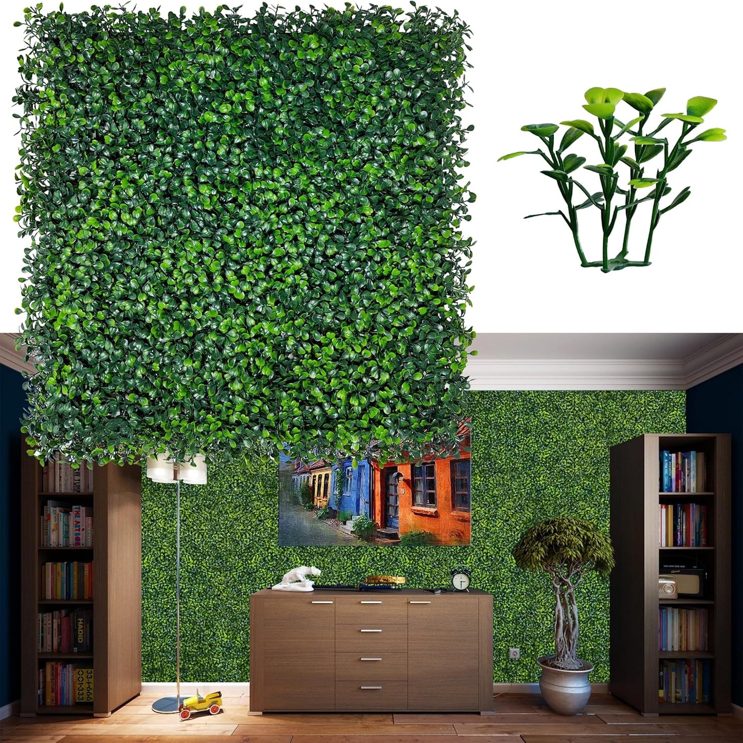 ODTORY Artificial Ivy Privacy Fence Wall Screen: 6FT X 12FT (72 sqft) | UV-Anti Faux Boxwood Roll Panels, Greenery Backdrop, Ivy Vine 4-Layer Leaves Hedges Covering, Indoor Outdoor Green Decor