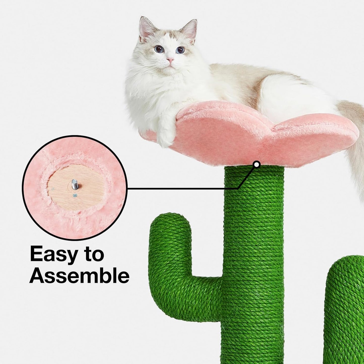 Cat Scratchers for Indoor Cats Cactus Cat Scratch Post Jute Rope, 31.5'' Tall Green Vertical Cactus Cat Tree Scratching Posts Protect Furniture