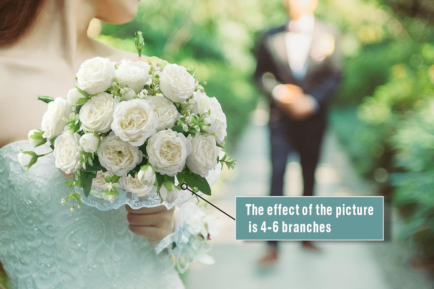 2 Bunches Artificial Peonies Flowers Small Silk Blue Peonies Fake Hydrangea Flowers Arrangements Table Centerpiece Faux Flores for Bridal Wedding Home Decor (2, Blue White)