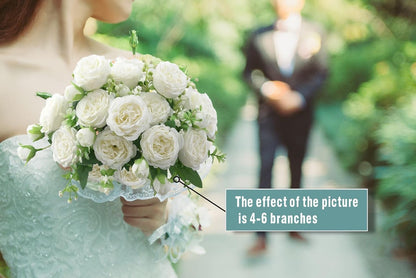 2 Bunches Artificial Peonies Flowers Small Silk Blue Peonies Fake Hydrangea Flowers Arrangements Table Centerpiece Faux Flores for Bridal Wedding Home Decor (2, Blue White)
