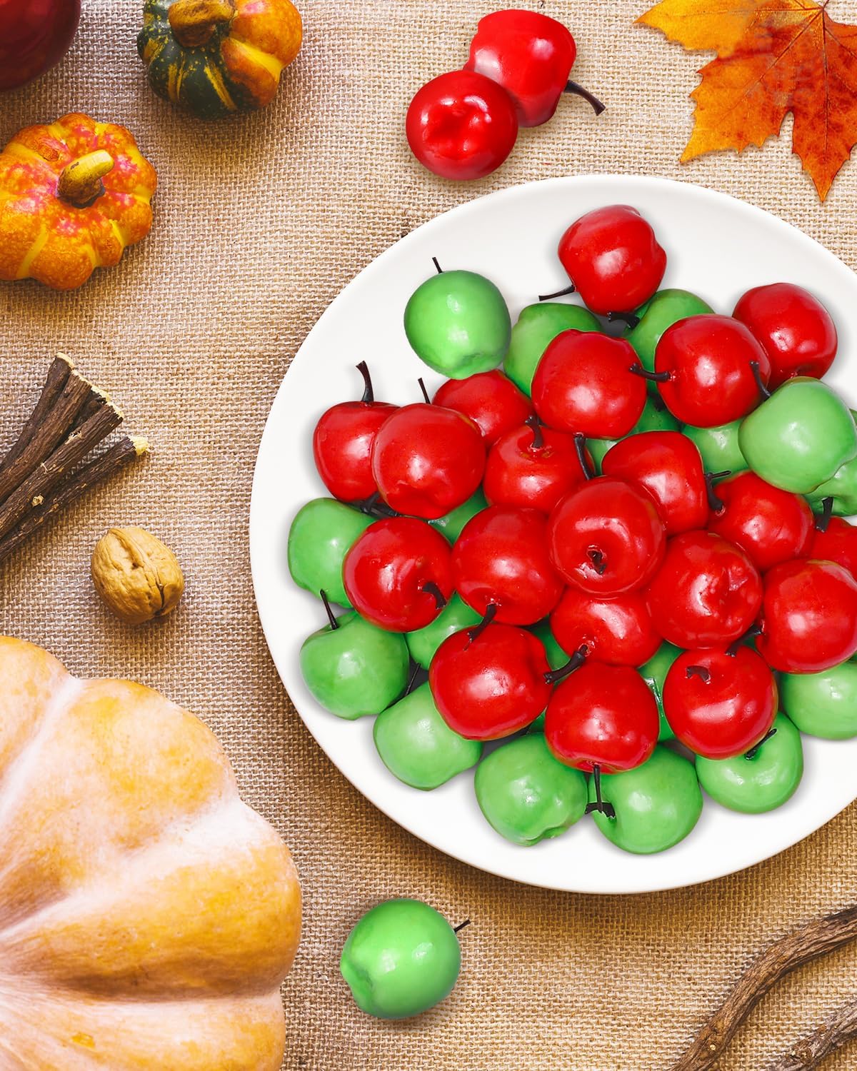 40 Pieces Mini Artificial Apples Mini Fake Apples