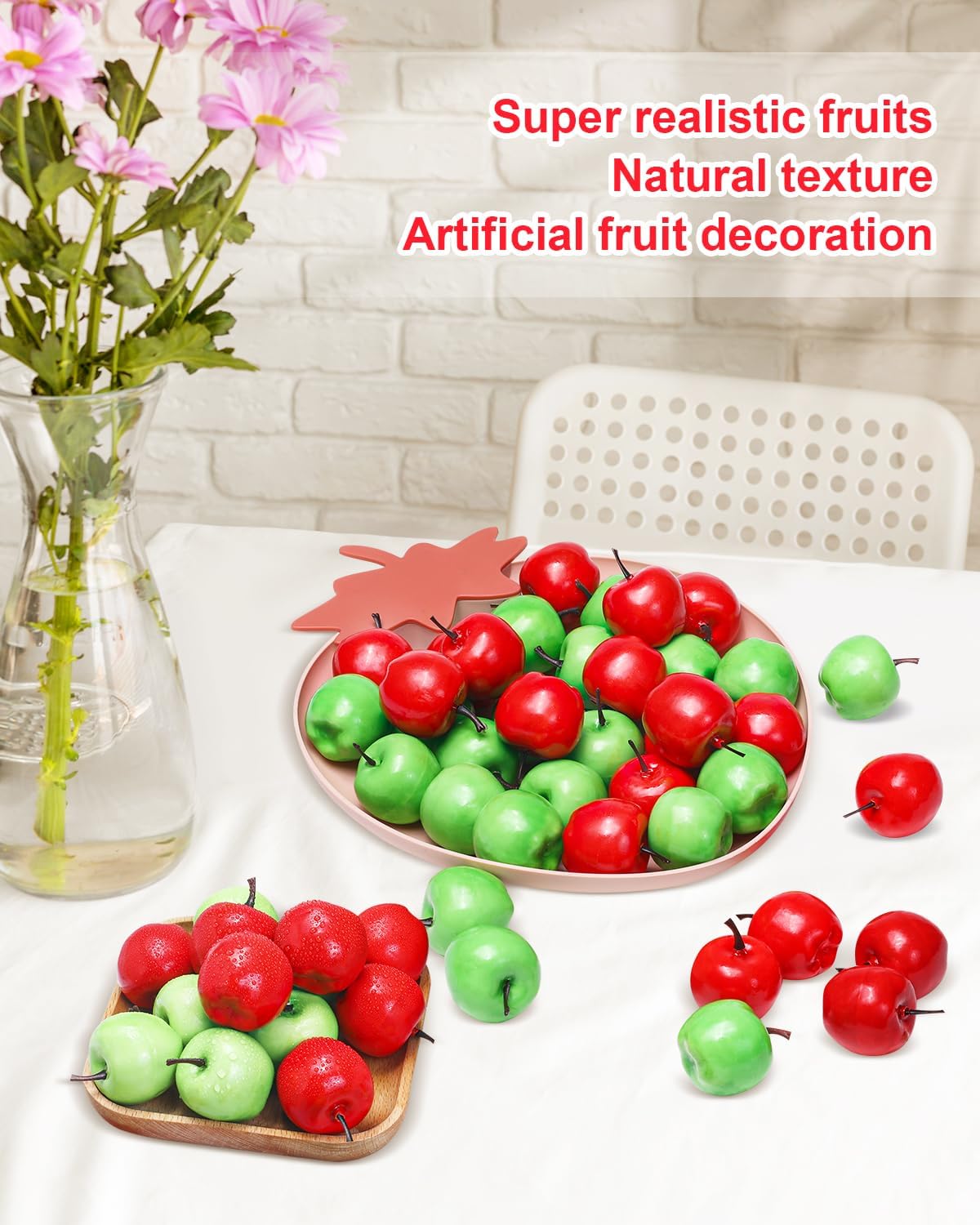 40 Pieces Mini Artificial Apples Mini Fake Apples