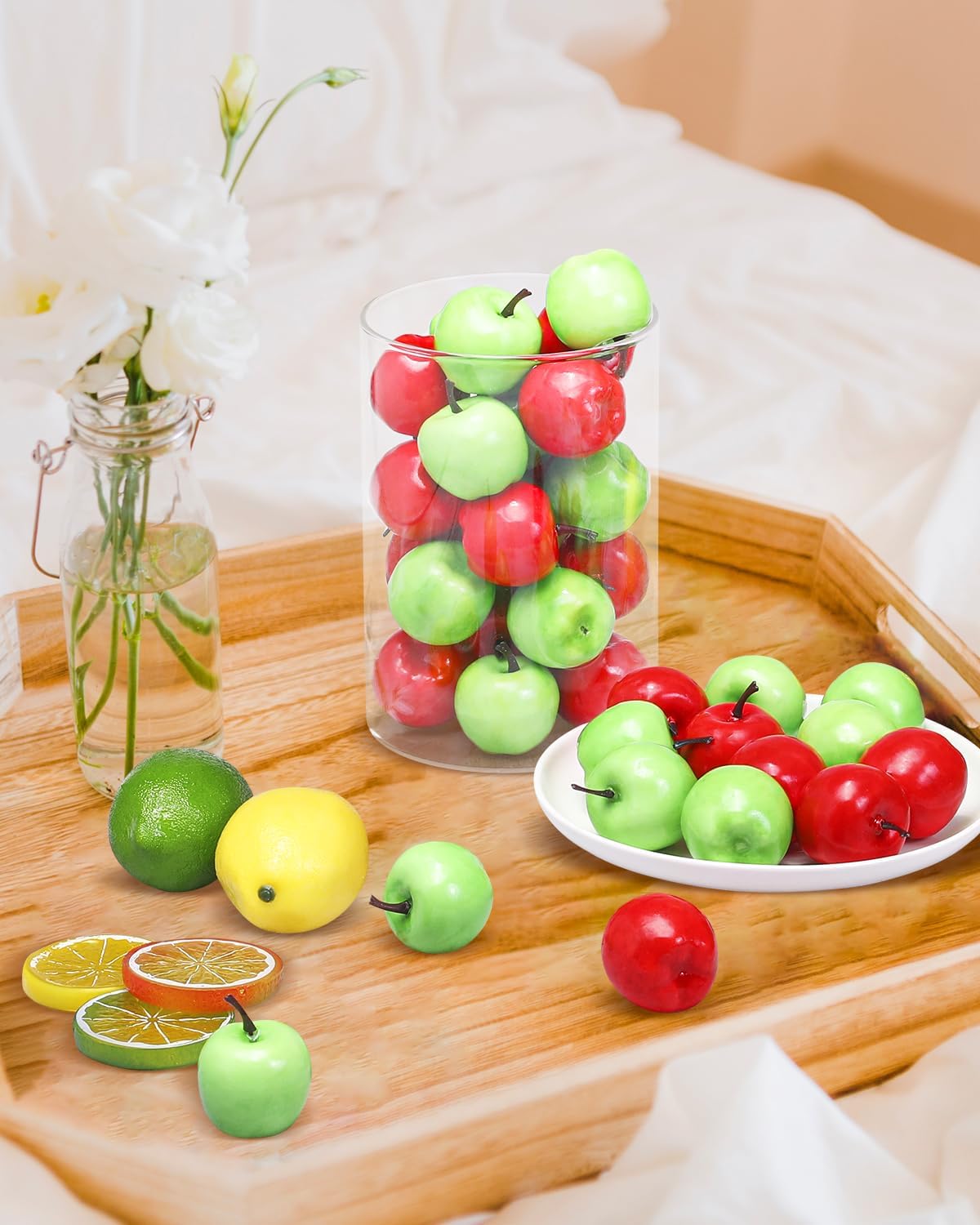 40 Pieces Mini Artificial Apples Mini Fake Apples