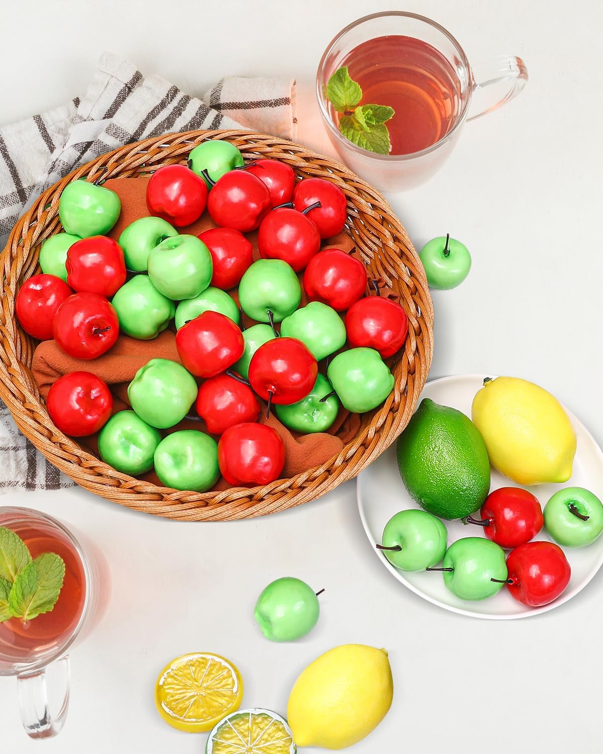 40 Pieces Mini Artificial Apples Mini Fake Apples