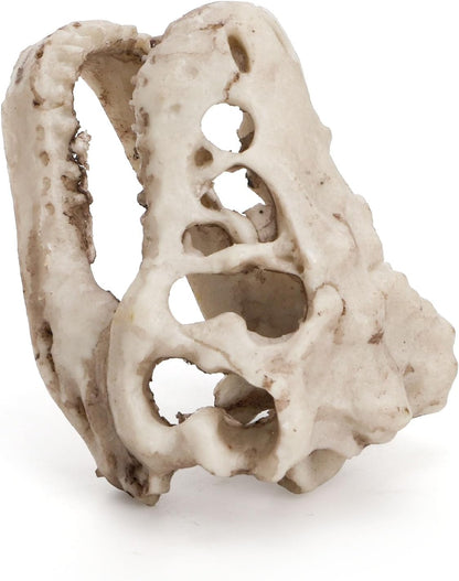Lawei 4 Pieces Aquarium Resin Skull Ornaments, Desert Reptile Hideouts Decorations, Human Skeleton Dinosaur Cattle Skull for Fish Tanks Decorative, Small Decor Statue Cave Landscape Pet Reptile House