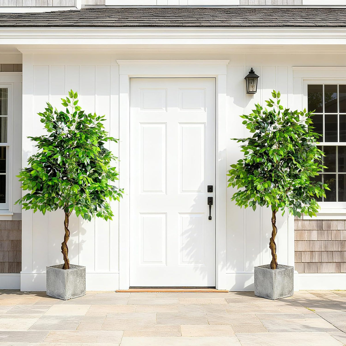 Erimda 7ft Artificial Ficus Tree for Home Decor, Faux Silk Plants Faux Plant Fake Silk Trees with Pot for Indoor House Living Room Office Garden