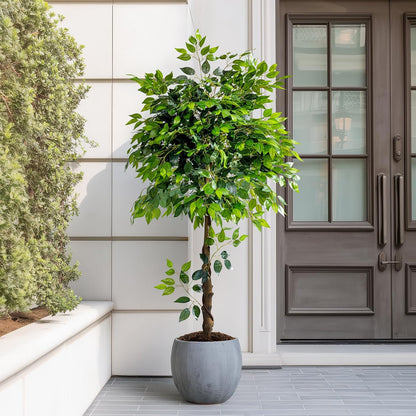 Erimda 7ft Artificial Ficus Tree for Home Decor, Faux Silk Plants Faux Plant Fake Silk Trees with Pot for Indoor House Living Room Office Garden