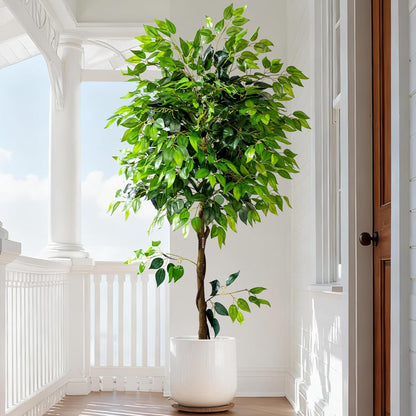 Erimda 7ft Artificial Ficus Tree for Home Decor, Faux Silk Plants Faux Plant Fake Silk Trees with Pot for Indoor House Living Room Office Garden