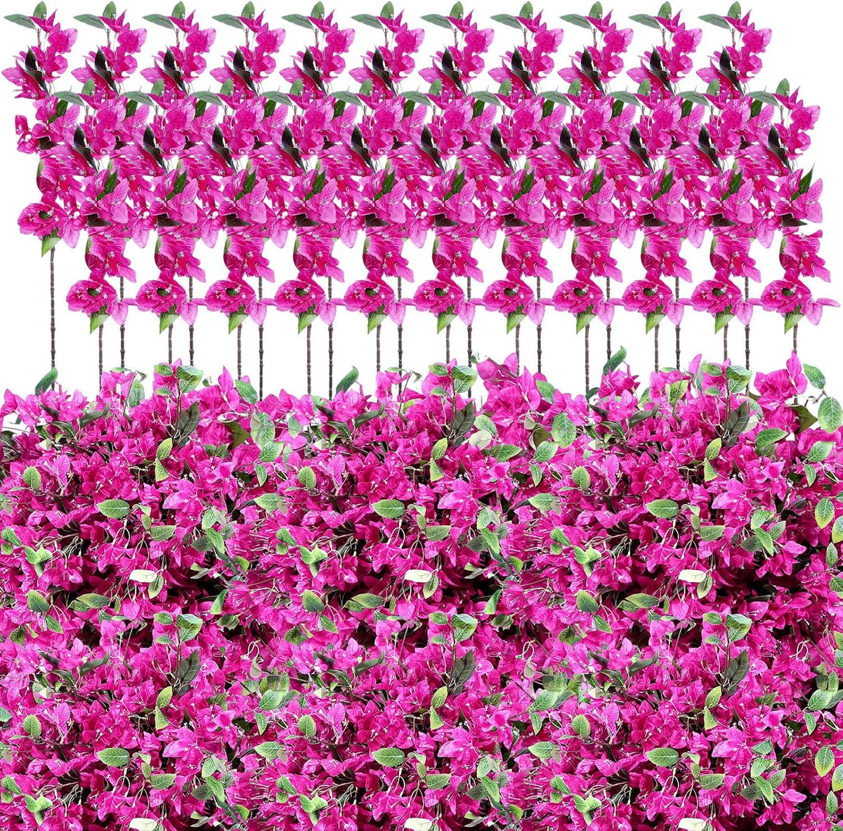 60 Pcs Fake Bougainvillea Bulk Silk Flower UV Resistant, Rose Purple
