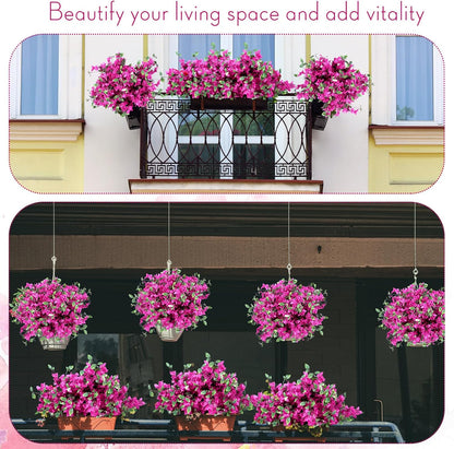 60 Pcs Fake Bougainvillea Bulk Silk Flower UV Resistant, Rose Purple