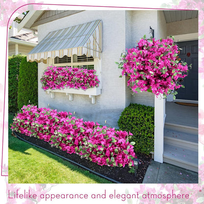 60 Pcs Fake Bougainvillea Bulk Silk Flower UV Resistant, Rose Purple