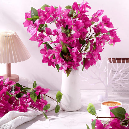 60 Pcs Fake Bougainvillea Bulk Silk Flower UV Resistant, Rose Purple