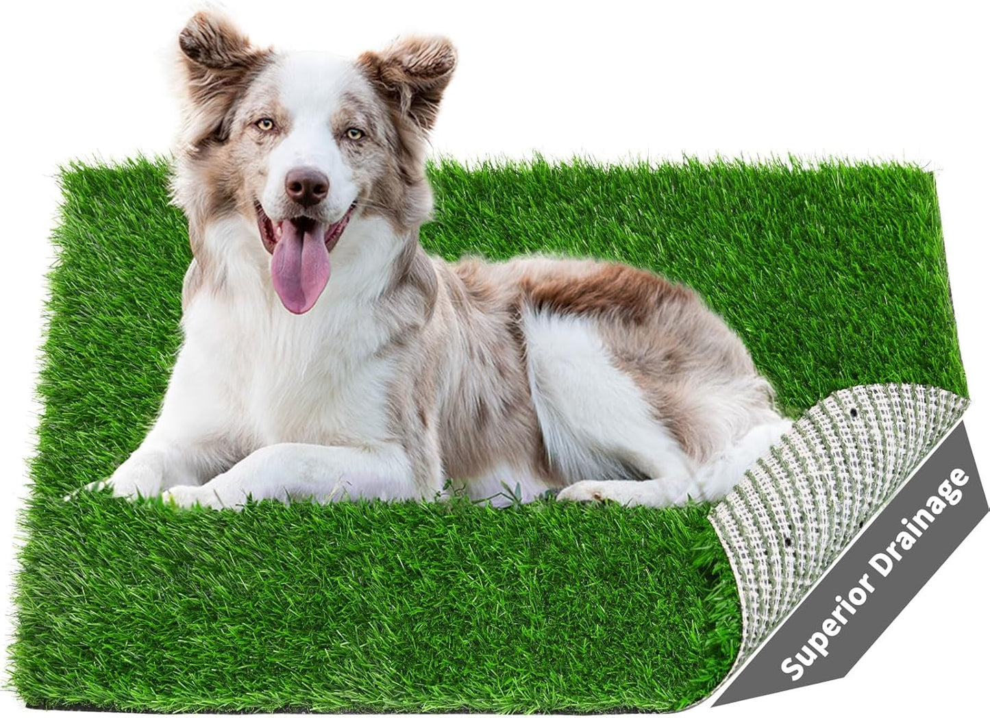 2 Pack Artificial Dog Grass Pee Pad 20"x 25", Fake Grass Pad for Dogs Potty | Easy to Clean, Replacement Turf Mat, Washable, Reusable, Realistic, Indoor Puppy Potty Training, for Apartment, Balcony Use