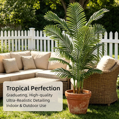 6FT Artificial Palm Trees 2 Pack, Fake Areca Potted Plants