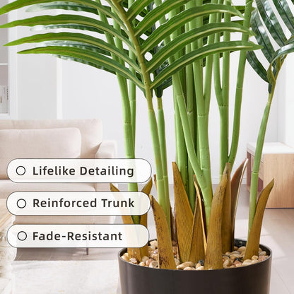 6FT Artificial Palm Trees 2 Pack, Fake Areca Potted Plants