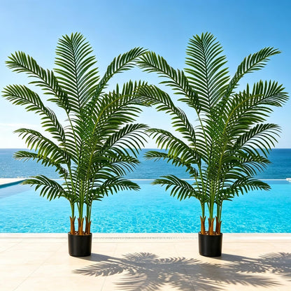 6FT Artificial Palm Trees 2 Pack, Fake Areca Potted Plants