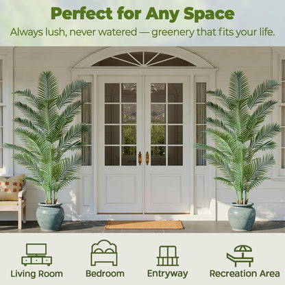 6FT Artificial Palm Trees 2 Pack, Fake Areca Potted Plants