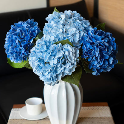 22" Real Soft Touch Hydrangea Artificial Flowers Realistic,Large Long Stem Fake Flowers Full Latex Faux,Wedding Bouquet,Party Home Decor,Garden Office Room Table Centerpieces Light Green 4pcs