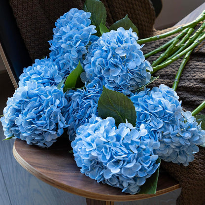 22" Real Soft Touch Hydrangea Artificial Flowers Realistic,Large Long Stem Fake Flowers Full Latex Faux,Wedding Bouquet,Party Home Decor,Garden Office Room Table Centerpieces Light Green 4pcs