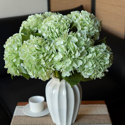 22" Real Soft Touch Hydrangea Artificial Flowers Realistic,Large Long Stem Fake Flowers Full Latex Faux,Wedding Bouquet,Party Home Decor,Garden Office Room Table Centerpieces Light Green 4pcs