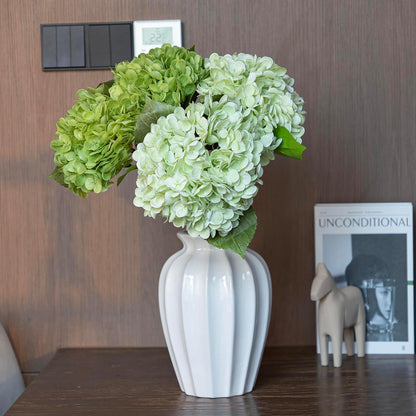 22" Real Soft Touch Hydrangea Artificial Flowers Realistic,Large Long Stem Fake Flowers Full Latex Faux,Wedding Bouquet,Party Home Decor,Garden Office Room Table Centerpieces Light Green 4pcs
