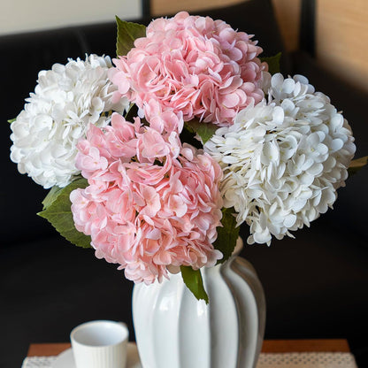 22" Real Soft Touch Hydrangea Artificial Flowers Realistic,Large Long Stem Fake Flowers Full Latex Faux,Wedding Bouquet,Party Home Decor,Garden Office Room Table Centerpieces Light Green 4pcs