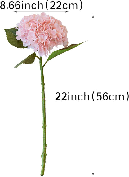 22" Real Soft Touch Hydrangea Artificial Flowers Realistic,Large Long Stem Fake Flowers Full Latex Faux,Wedding Bouquet,Party Home Decor,Garden Office Room Table Centerpieces Light Green 4pcs