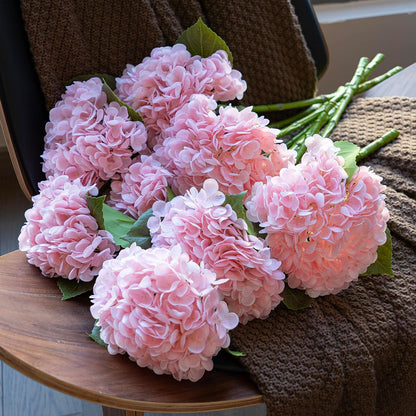 22" Real Soft Touch Hydrangea Artificial Flowers Realistic,Large Long Stem Fake Flowers Full Latex Faux,Wedding Bouquet,Party Home Decor,Garden Office Room Table Centerpieces Light Green 4pcs