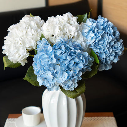 22" Real Soft Touch Hydrangea Artificial Flowers Realistic,Large Long Stem Fake Flowers Full Latex Faux,Wedding Bouquet,Party Home Decor,Garden Office Room Table Centerpieces Light Green 4pcs