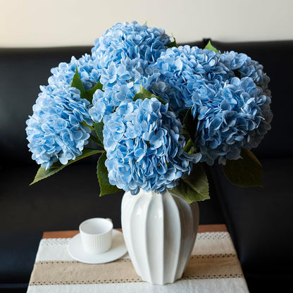 22" Real Soft Touch Hydrangea Artificial Flowers Realistic,Large Long Stem Fake Flowers Full Latex Faux,Wedding Bouquet,Party Home Decor,Garden Office Room Table Centerpieces Light Green 4pcs