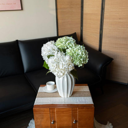 22" Real Soft Touch Hydrangea Artificial Flowers Realistic,Large Long Stem Fake Flowers Full Latex Faux,Wedding Bouquet,Party Home Decor,Garden Office Room Table Centerpieces Light Green 4pcs