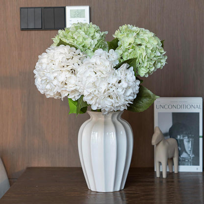 22" Real Soft Touch Hydrangea Artificial Flowers Realistic,Large Long Stem Fake Flowers Full Latex Faux,Wedding Bouquet,Party Home Decor,Garden Office Room Table Centerpieces Light Green 4pcs