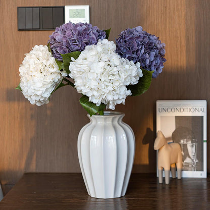 22" Real Soft Touch Hydrangea Artificial Flowers Realistic,Large Long Stem Fake Flowers Full Latex Faux,Wedding Bouquet,Party Home Decor,Garden Office Room Table Centerpieces Light Green 4pcs