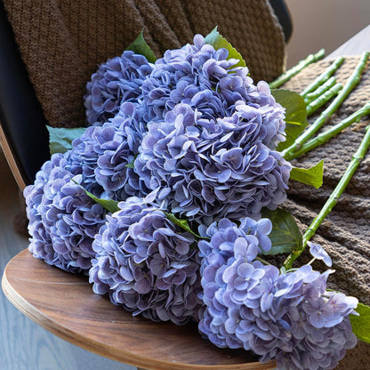 22" Real Soft Touch Hydrangea Artificial Flowers Realistic,Large Long Stem Fake Flowers Full Latex Faux,Wedding Bouquet,Party Home Decor,Garden Office Room Table Centerpieces Light Green 4pcs